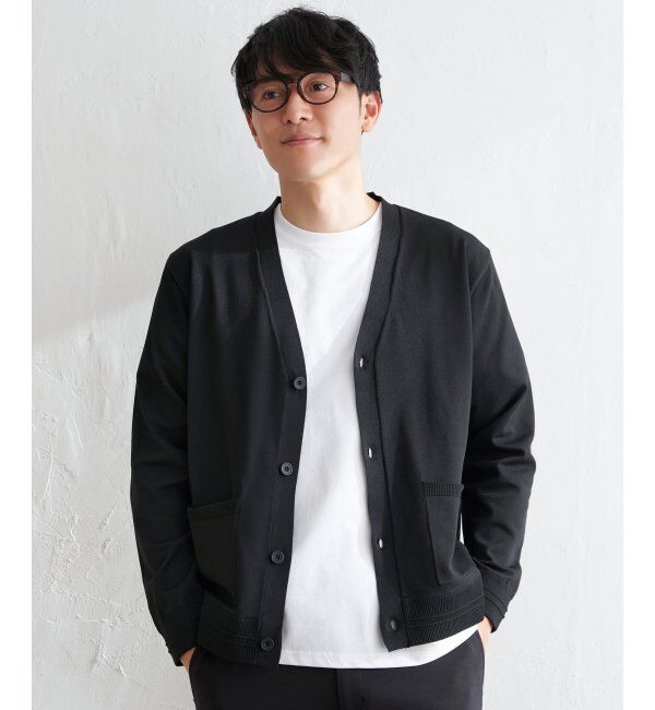 IKKA LOUNGE「GOKU楽ニットVネックカーディガン」|カーディガン|ブラック