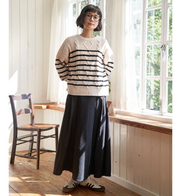 Lbc with Life「ピーチツイルベルトタックスカート」|スカート|