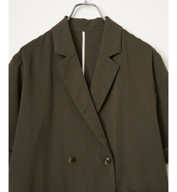 Lbc with Life「リネンライクハーフスリーブジャケット」|テーラードジャケット|