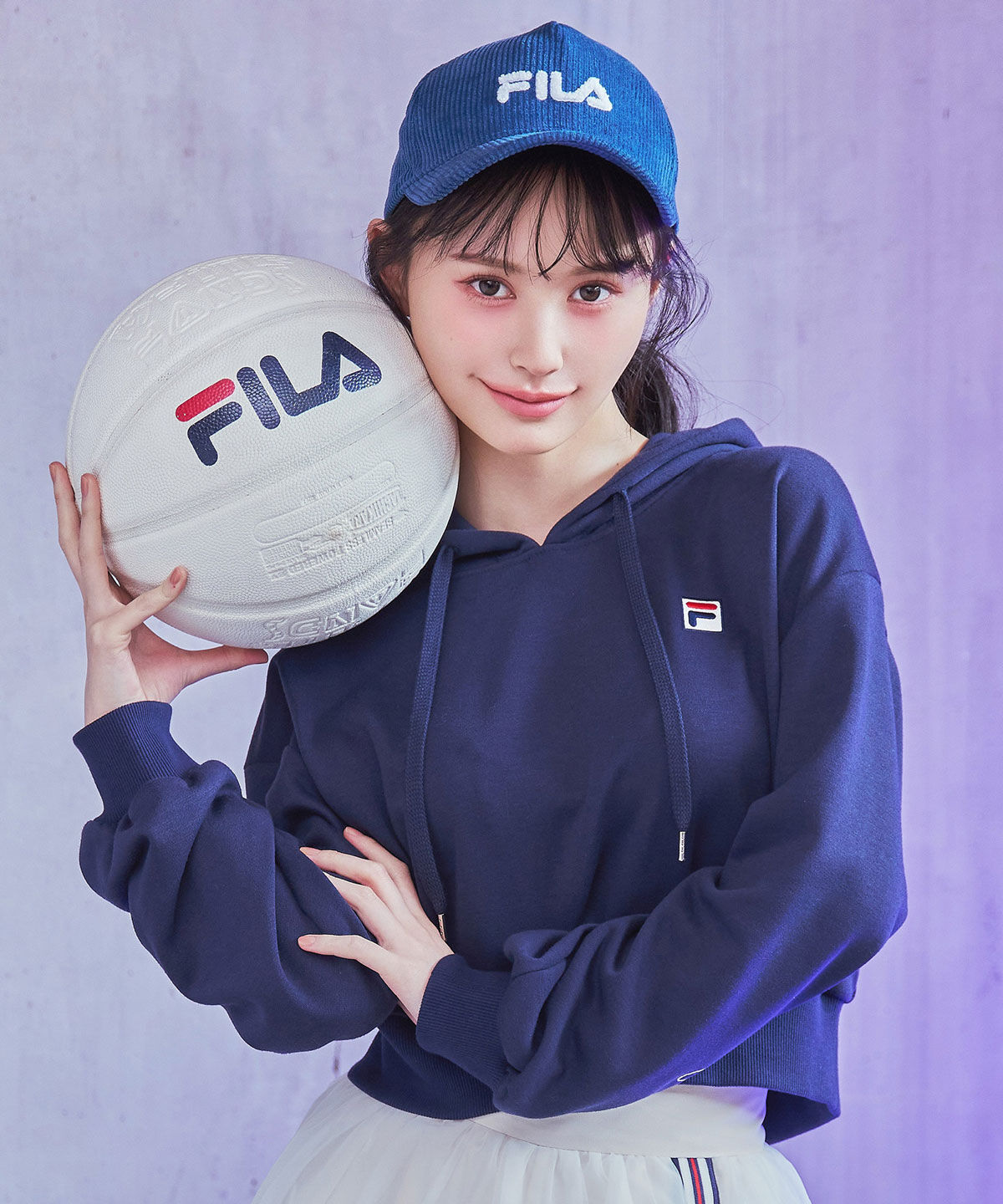 REDYAZEL「［FILA&times;REDYAZEL］サガラロゴコンパクトフーディ」|パーカー|ネイビー