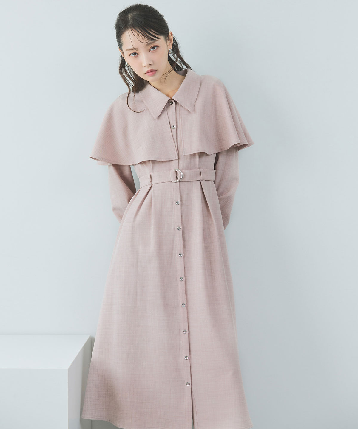 REDYAZEL「ケープライクロングフレアワンピース」|ワンピース|