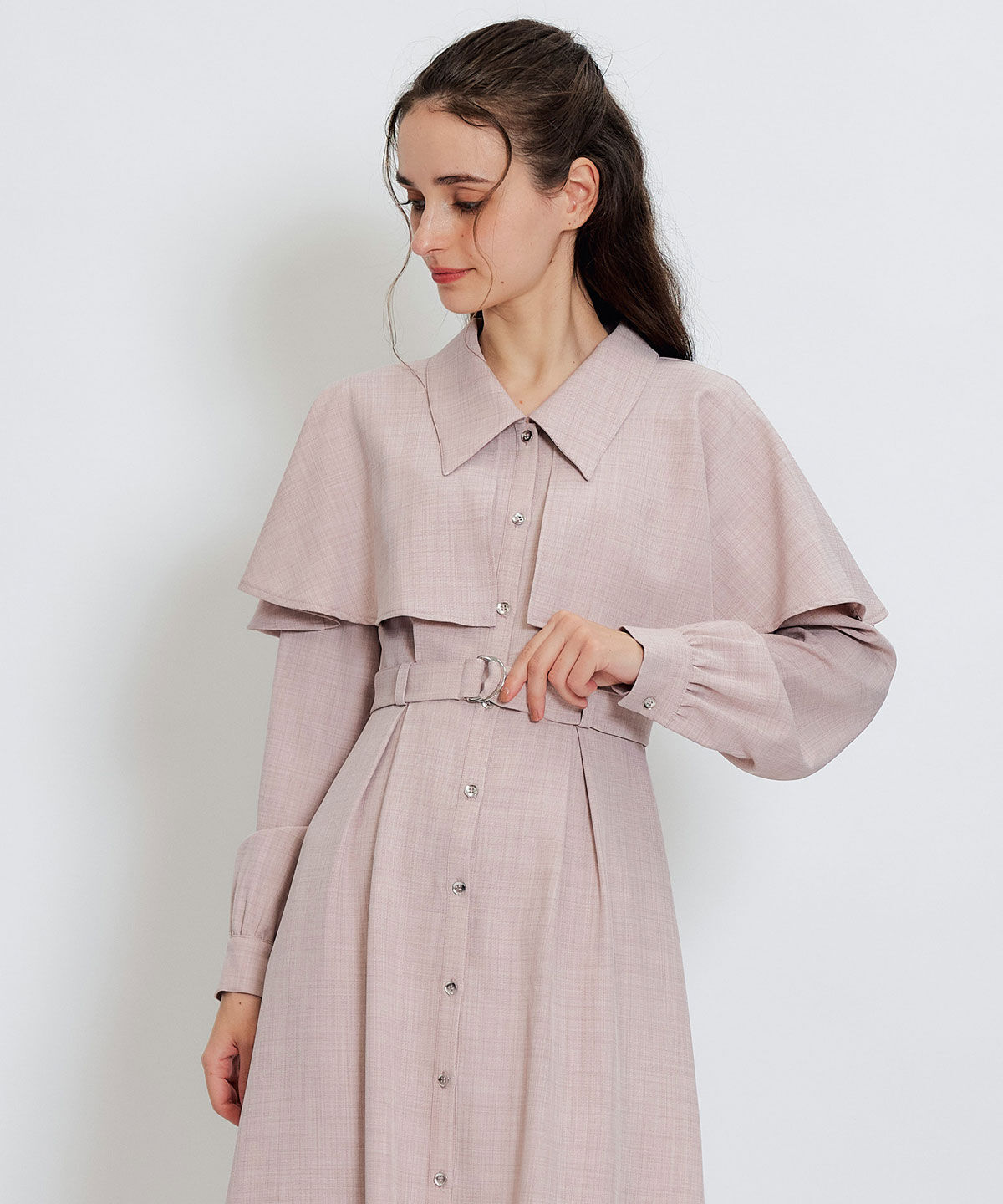 REDYAZEL「ケープライクロングフレアワンピース」|ワンピース|