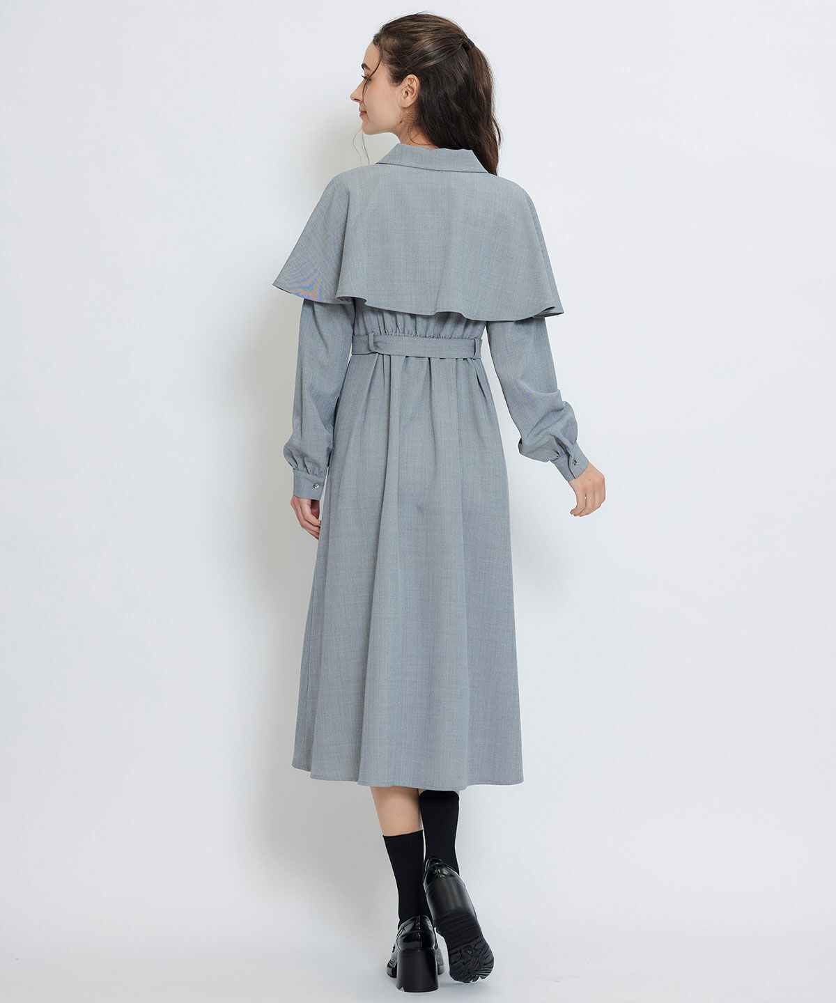 REDYAZEL「ケープライクロングフレアワンピース」|ワンピース|