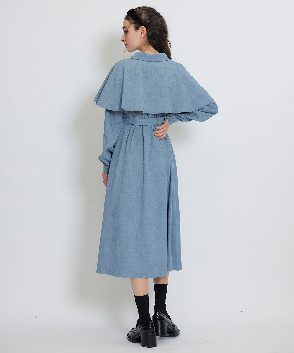 REDYAZEL「ケープライクロングフレアワンピース」|ワンピース|