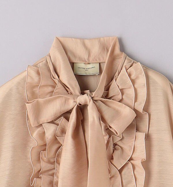 UNITED ARROWS「オーガンジー フリル＆ボウタイ ブラウス」|シャツ・ブラウス|