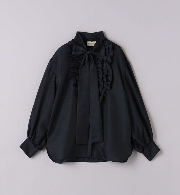 UNITED ARROWS「オーガンジー フリル＆ボウタイ ブラウス」|シャツ・ブラウス|