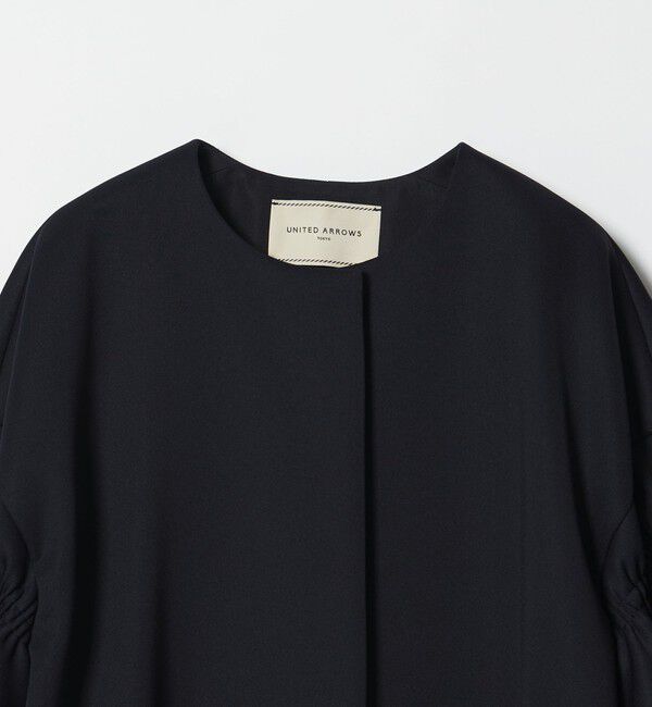 UNITED ARROWS「SPONGY フレアスリーブ コート」|ノーカラーコート|