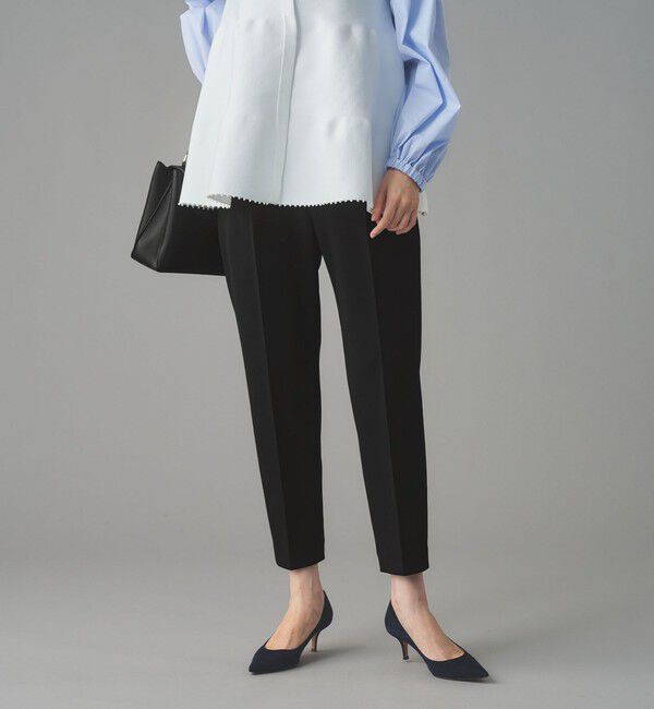 UNITED ARROWS「SPONGY タック テーパードパンツ」|スラックス|BLACK