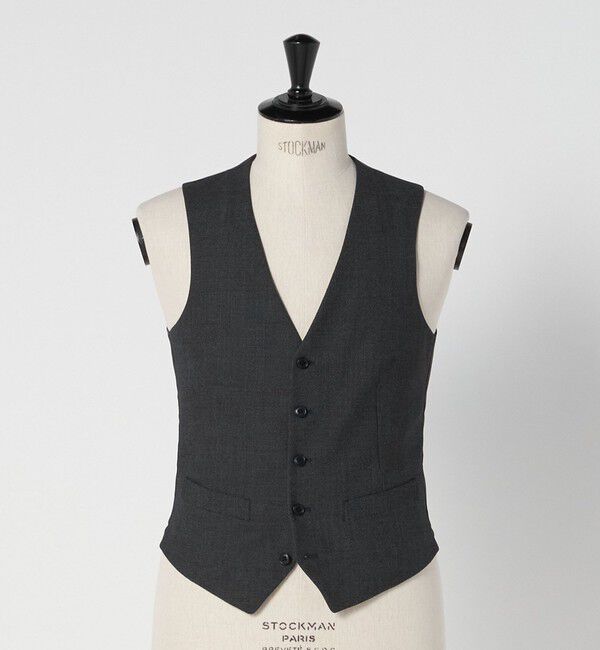 UNITED ARROWS green label relaxing「A+ TWPU バーズアイ 5B スリム ベスト -ウォッシャブル-」|ベスト・ジレ|