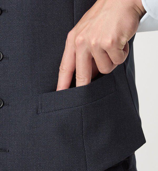 UNITED ARROWS green label relaxing「A+ TWPU バーズアイ 5B スリム ベスト -ウォッシャブル-」|ベスト・ジレ|