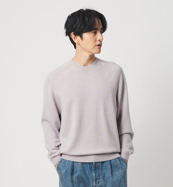 BEAUTY&YOUTH UNITED ARROWS「7ゲージ ファイン MRN クルーネック ニット 手洗い可能」|ニット・セーター|LT.GRAY