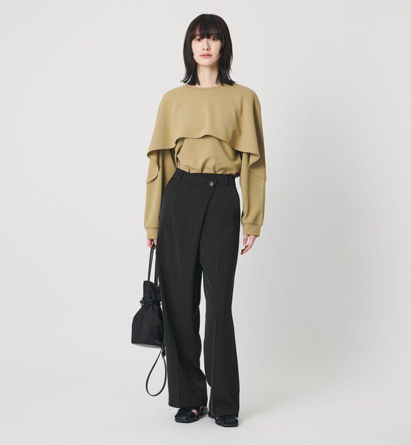 BEAUTY&YOUTH UNITED ARROWS「【WEB限定 Wardrobe DAILY MINIMAL】ダブルクロス ラップパンツ ウォッシャブル」|スラックス|BLACK