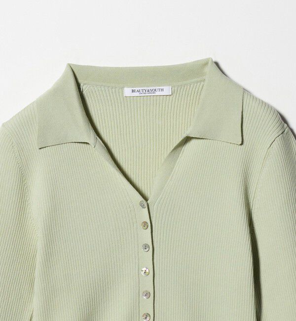 BEAUTY&YOUTH UNITED ARROWS「スキッパー リブニットカーディガン ウォッシャブル」|カーディガン|