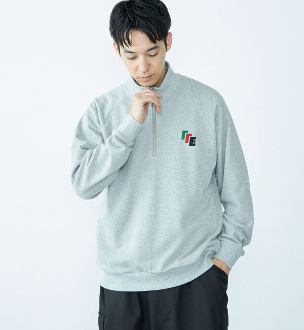 SHIPS「City Ambient Products: エンブロイダリー ハーフジップ スウェット」|スウェット・ジャージ|