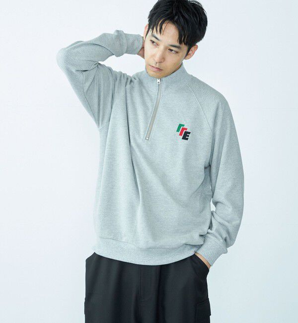 SHIPS「City Ambient Products: エンブロイダリー ハーフジップ スウェット」|スウェット・ジャージ|