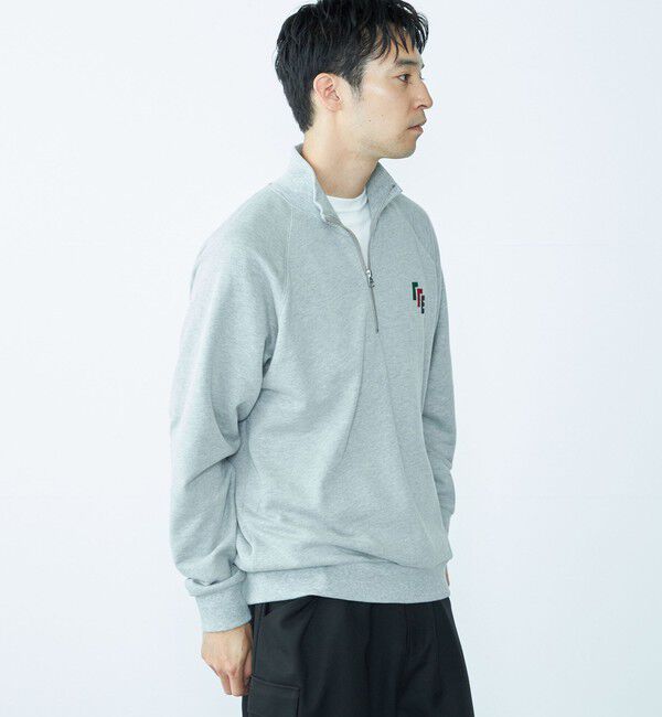 SHIPS「City Ambient Products: エンブロイダリー ハーフジップ スウェット」|スウェット・ジャージ|