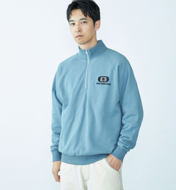 SHIPS「City Ambient Products: エンブロイダリー ハーフジップ スウェット」|スウェット・ジャージ|