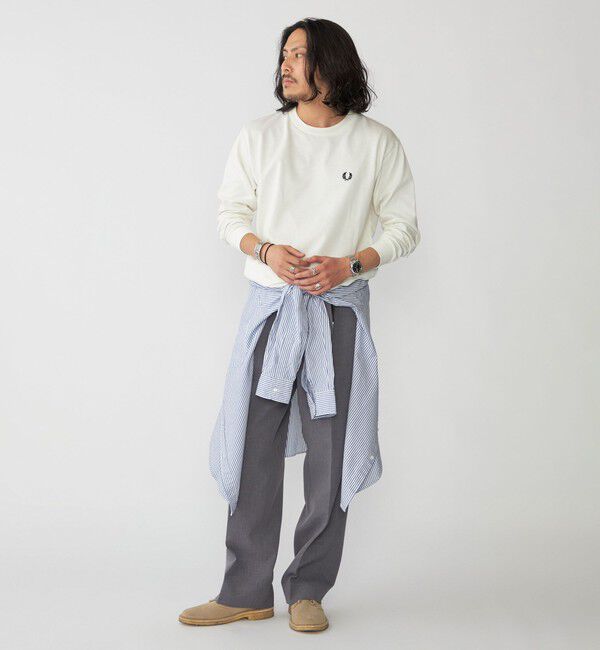 SHIPS「【SHIPS別注】FRED PERRY: COOLMAX(R) 鹿の子 ワンポイント ロゴ Tシャツ (ロンT) 24FW」|Tシャツ・カットソー|