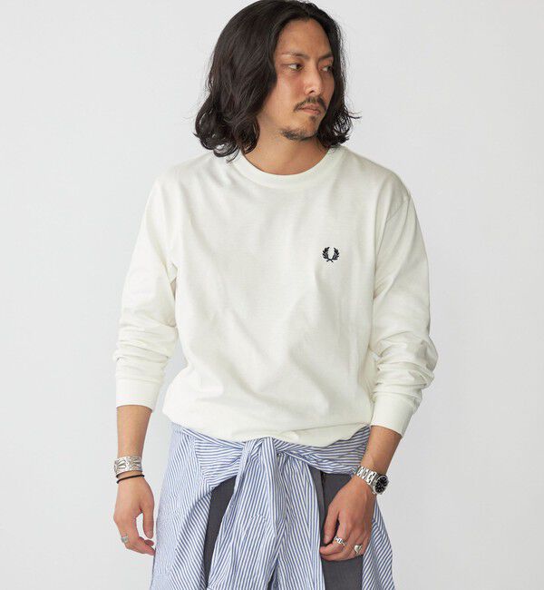 SHIPS「【SHIPS別注】FRED PERRY: COOLMAX(R) 鹿の子 ワンポイント ロゴ Tシャツ (ロンT) 24FW」|Tシャツ・カットソー|