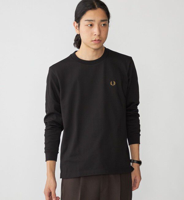 SHIPS「【SHIPS別注】FRED PERRY: COOLMAX(R) 鹿の子 ワンポイント ロゴ Tシャツ (ロンT) 24FW」|Tシャツ・カットソー|