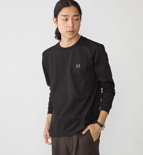 SHIPS「【SHIPS別注】FRED PERRY: COOLMAX(R) 鹿の子 ワンポイント ロゴ Tシャツ (ロンT) 24FW」|Tシャツ・カットソー|