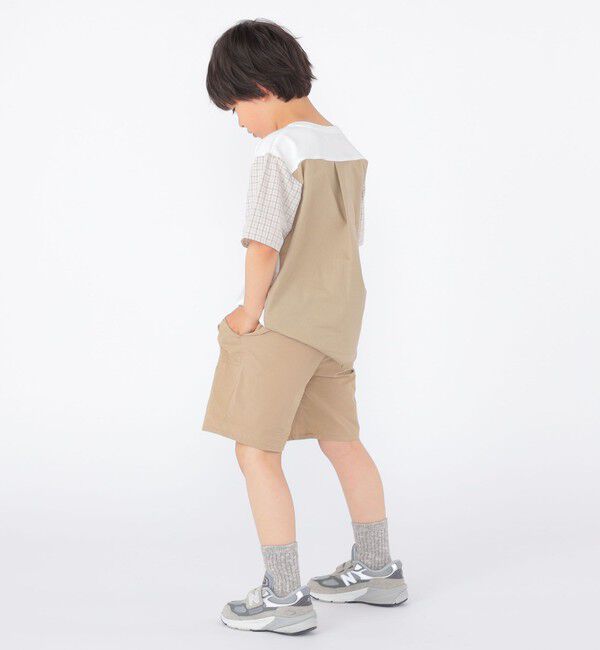 SHIPS KIDS「SHIPS KIDS:100～130cm / チェック 切替 半袖 TEE」|Tシャツ・カットソー|