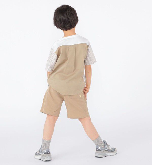 SHIPS KIDS「SHIPS KIDS:100～130cm / チェック 切替 半袖 TEE」|Tシャツ・カットソー|