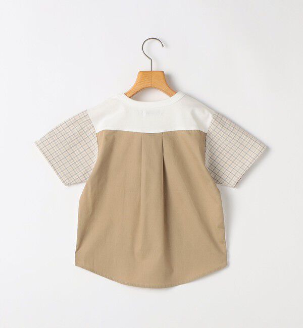 SHIPS KIDS「SHIPS KIDS:100～130cm / チェック 切替 半袖 TEE」|Tシャツ・カットソー|