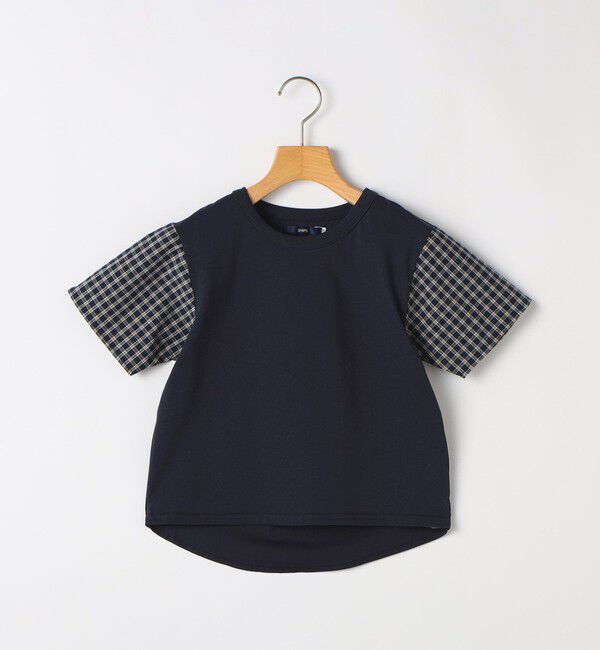 SHIPS KIDS「SHIPS KIDS:100～130cm / チェック 切替 半袖 TEE」|Tシャツ・カットソー|