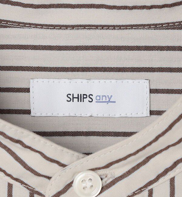 SHIPS any「SHIPS any: シアサッカー ストライプ バンド スキッパー ハーフスリーブ シャツ◇」|シャツ・ブラウス|
