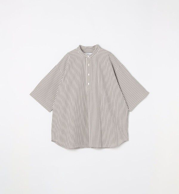 SHIPS any「SHIPS any: シアサッカー ストライプ バンド スキッパー ハーフスリーブ シャツ◇」|シャツ・ブラウス|