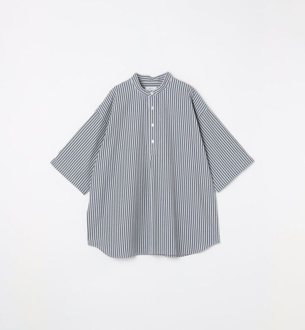 SHIPS any「SHIPS any: シアサッカー ストライプ バンド スキッパー ハーフスリーブ シャツ◇」|シャツ・ブラウス|