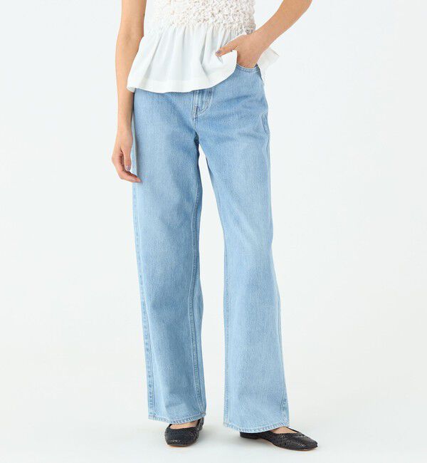 MACPHEE「デニム ワイドストレートパンツ」|デニム|