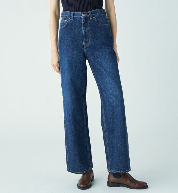 MACPHEE「デニム ワイドストレートパンツ」|デニム|