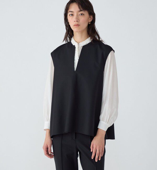 TOMORROWLAND collection「スーパーウールウィーヴ レイヤードブラウス」|シャツ・ブラウス|