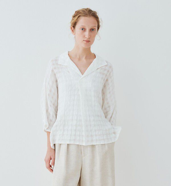 GALERIE VIE「 シアーチェック ワイドシャツ」|シャツ・ブラウス|