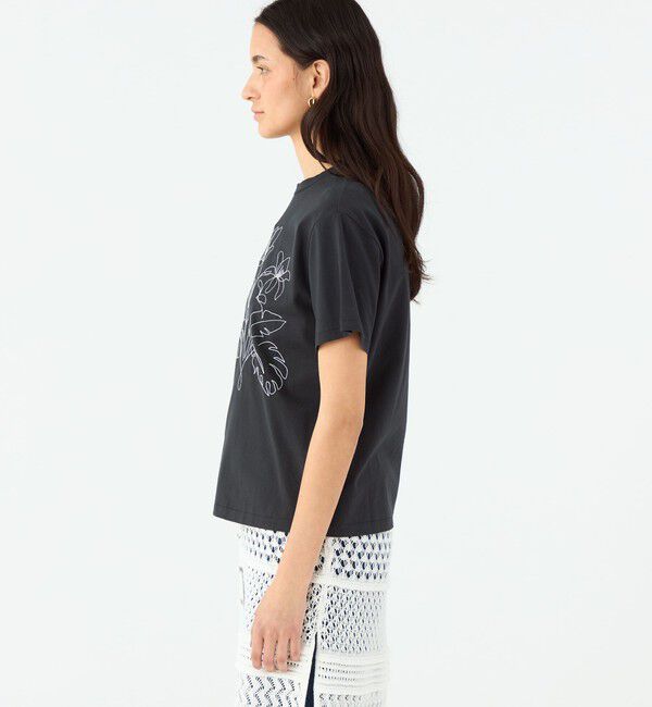 MACPHEE「ボタニカルエンブロイダリー ハーフスリーブTシャツ」|Tシャツ・カットソー|