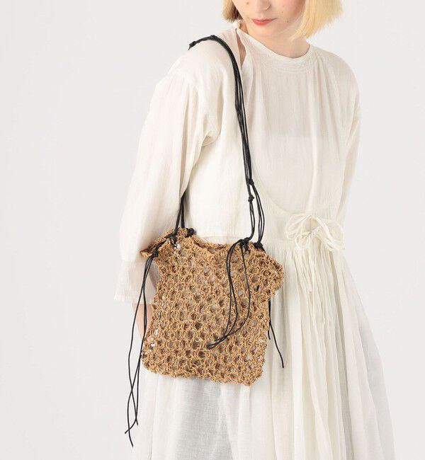 TOMORROWLAND GOODS「MANY RHIZOME RYE NET ショルダーバッグ」|かごバッグ|