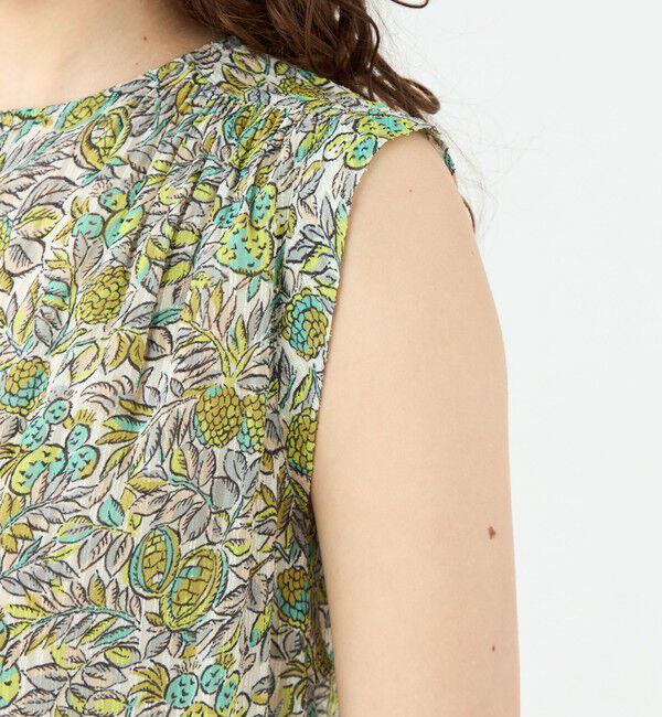 SOULEIADO「ポリエステルプリント スリーブレスブラウス」|シャツ・ブラウス|