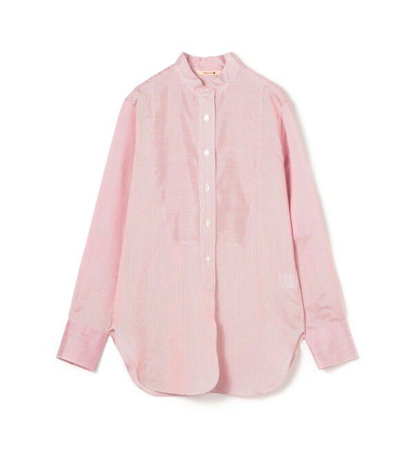 BACCA「ウォッシャーシルク スタンドカラーシャツ」|シャツ・ブラウス|34 ピンク系