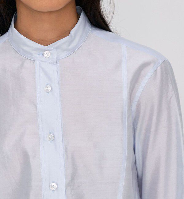 BACCA「ウォッシャーシルク スタンドカラーシャツ」|シャツ・ブラウス|