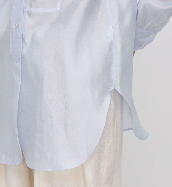 BACCA「ウォッシャーシルク スタンドカラーシャツ」|シャツ・ブラウス|