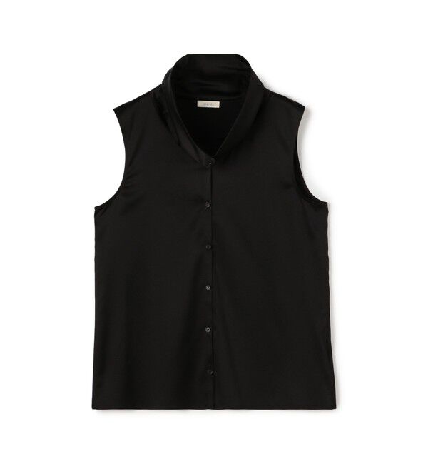 DES PRES「シルクストレッチサテン スカーフネックブラウス」|シャツ・ブラウス|19 ブラック