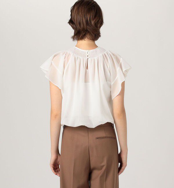 Ballsey「シアートリコット シャーリングネックブラウス」|シャツ・ブラウス|