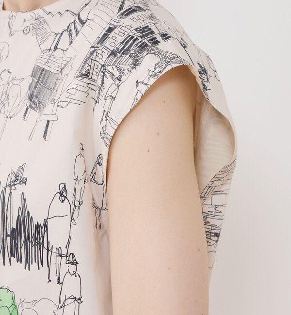 GALERIE VIE「グリーンスケーププリント フレンチスリーブワンピース」|ワンピース|