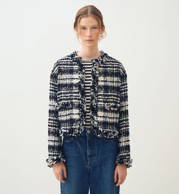 TOMORROWLAND collection「オーロラグレンチェック ノーカラージャケット」|ノーカラージャケット|