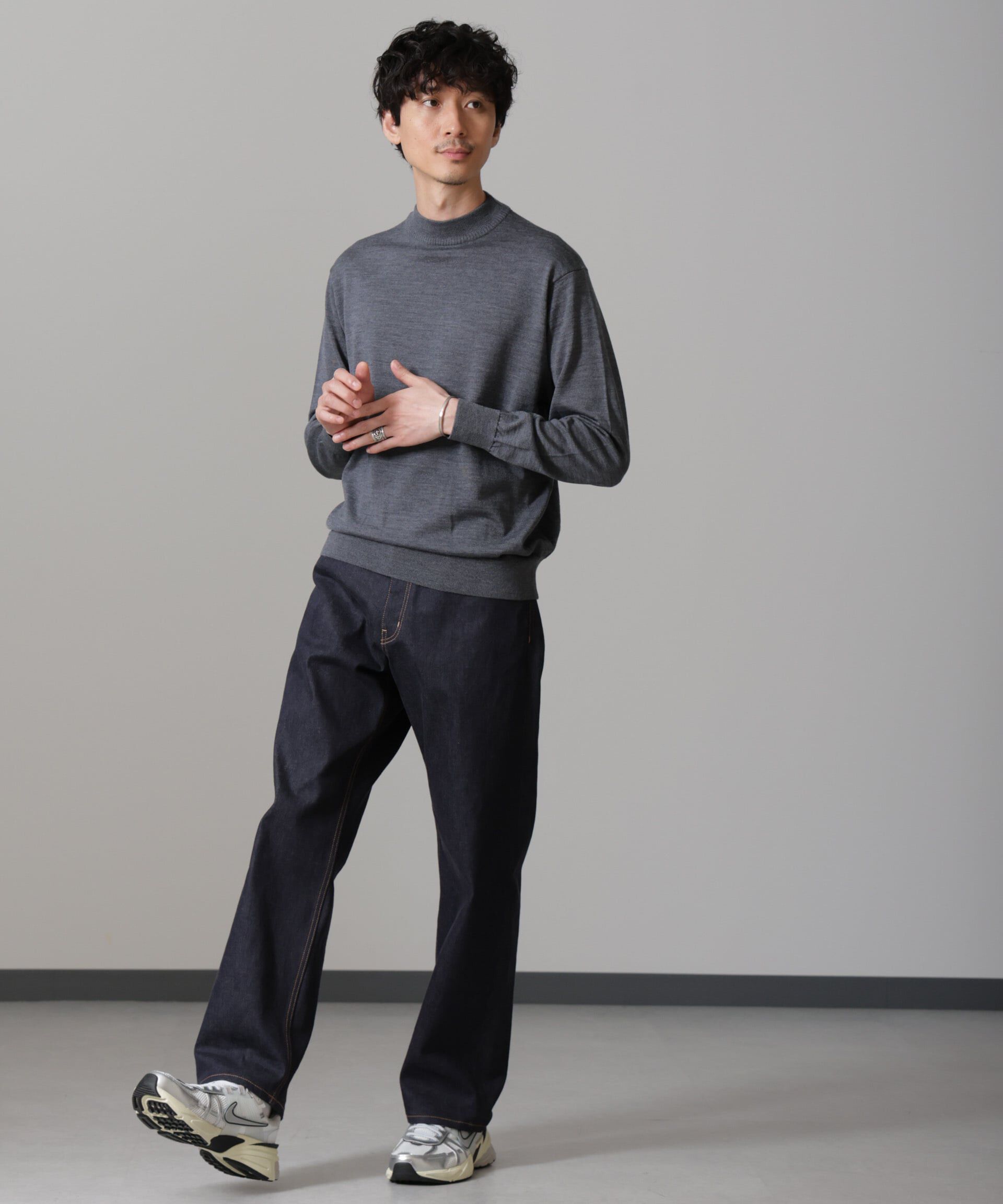 nano･universe「「毛玉レスニット」 ファインゲージモックネック」|ニット・セーター|