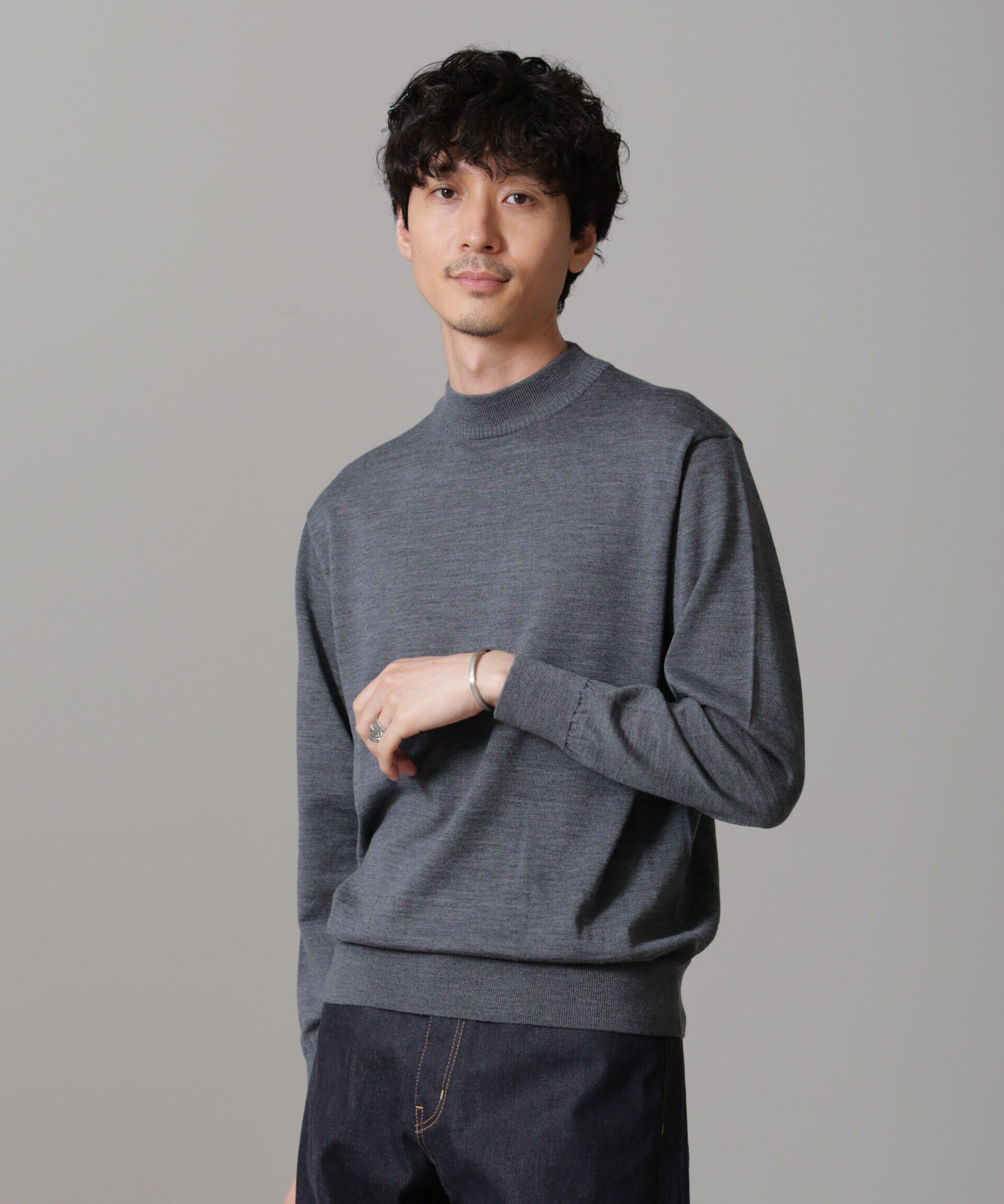 nano･universe「「毛玉レスニット」 ファインゲージモックネック」|ニット・セーター|