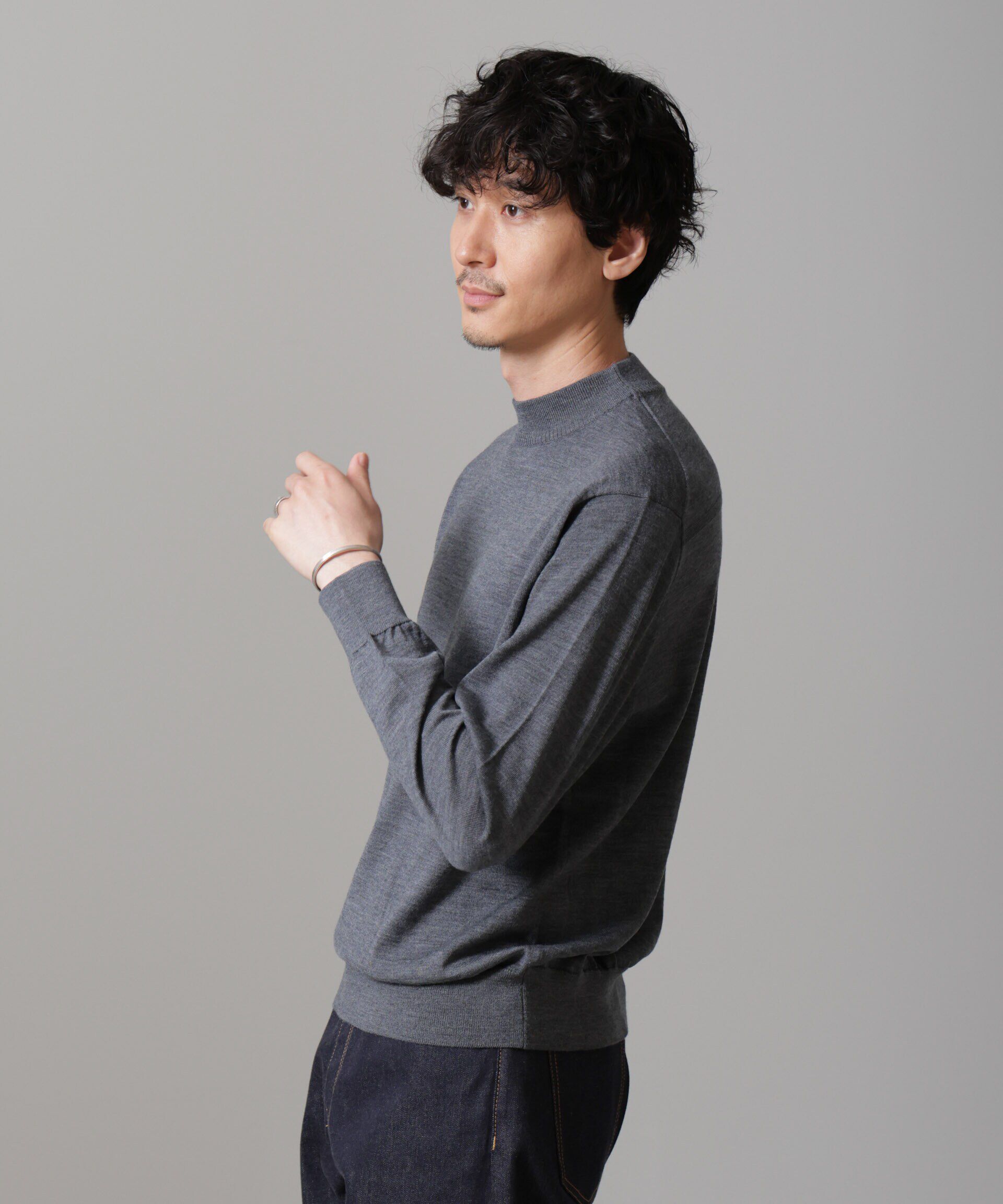 nano･universe「「毛玉レスニット」 ファインゲージモックネック」|ニット・セーター|