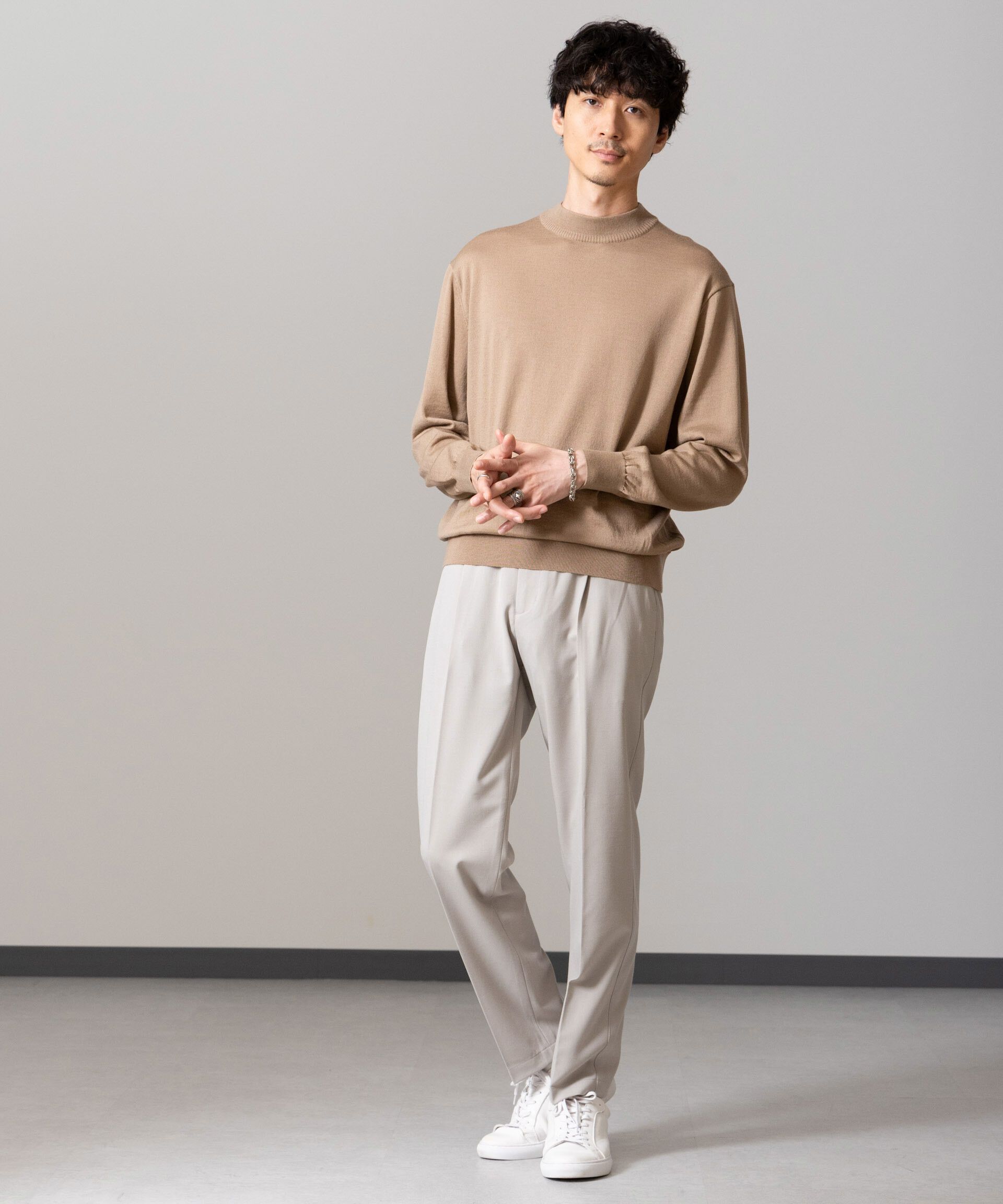 nano･universe「「毛玉レスニット」 ファインゲージモックネック」|ニット・セーター|